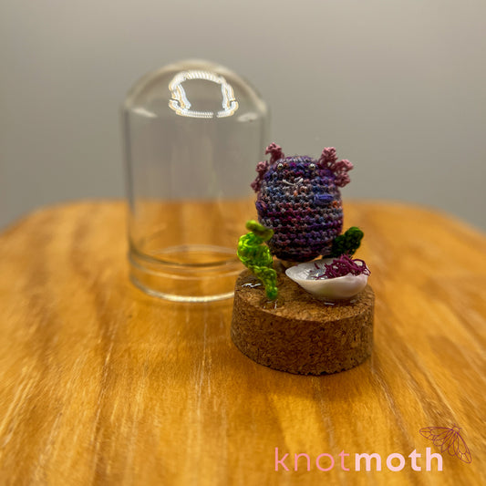 Ada Axolotl Micro Crochet Cloche Jar (removable, magnetic)
