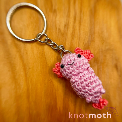 Lottie Axolotl Mini Crochet Keychain