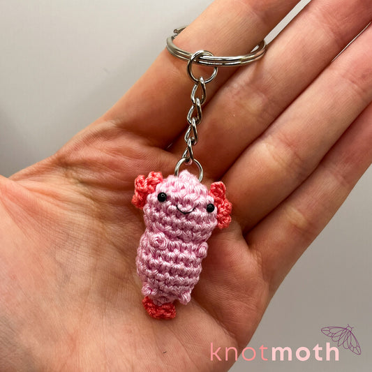 Lottie Axolotl Mini Crochet Keychain