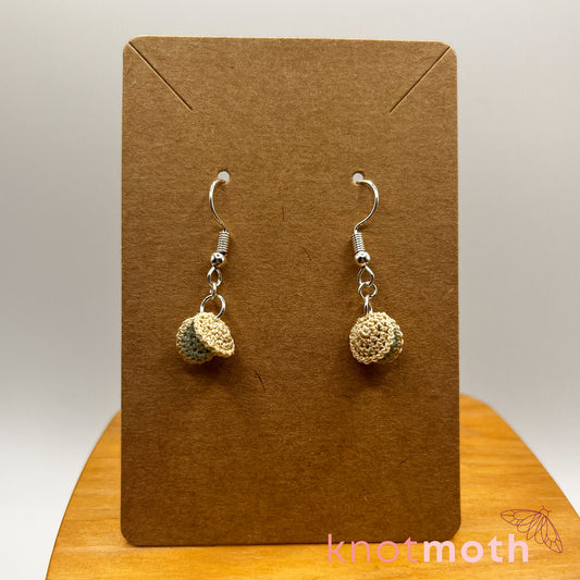 Oysters with Pearls Micro Crochet Earrings