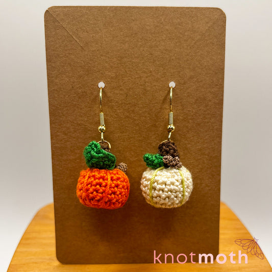 Mismatched Pumpkin Patch Crochet Earrings