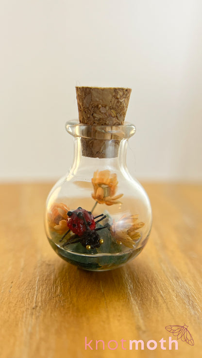 Loretta Ladybug Micro Crochet Terrarium Jar (Magnetic, Removable)