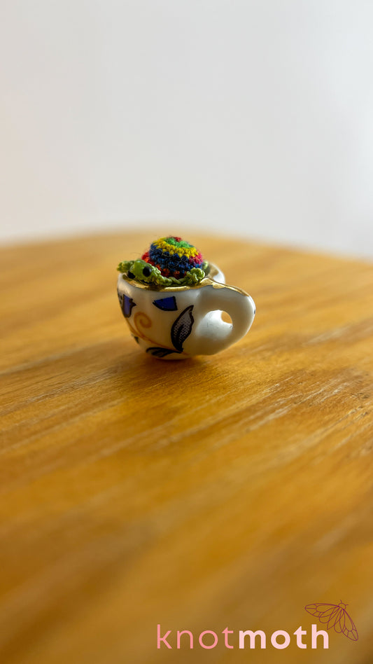 Myrtle Turtle Micro Crochet Teacup (Magnetic, Removable)