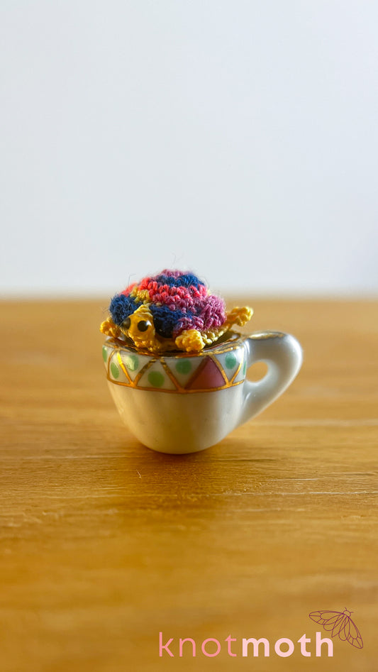 Morgan Tortoise Micro Crochet Teacup (Magnetic, Removable)