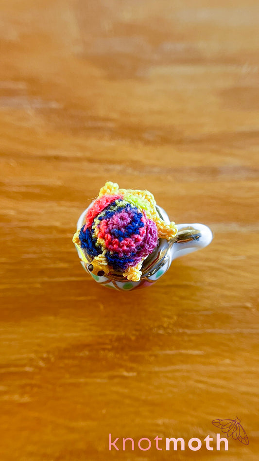 Morgan Tortoise Micro Crochet Teacup (Magnetic, Removable)