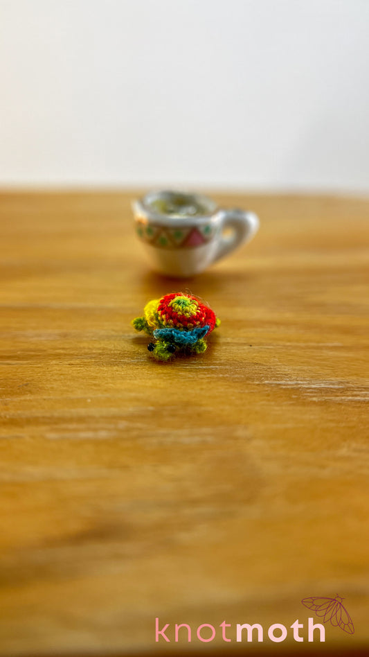 Tucker Turtle Micro Crochet Teacup (Magnetic, Removable)