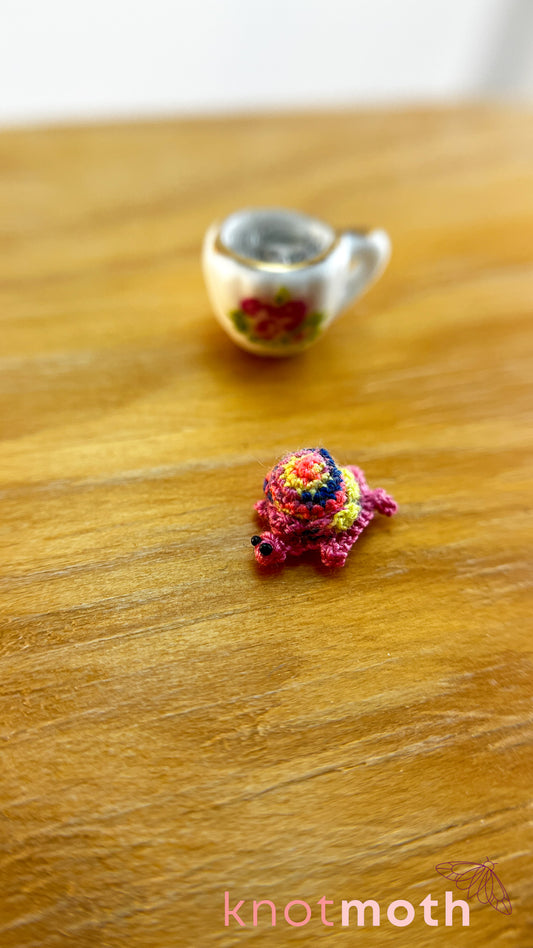 Teagan Tortoise Micro Crochet Teacup (Magnetic, Removable)
