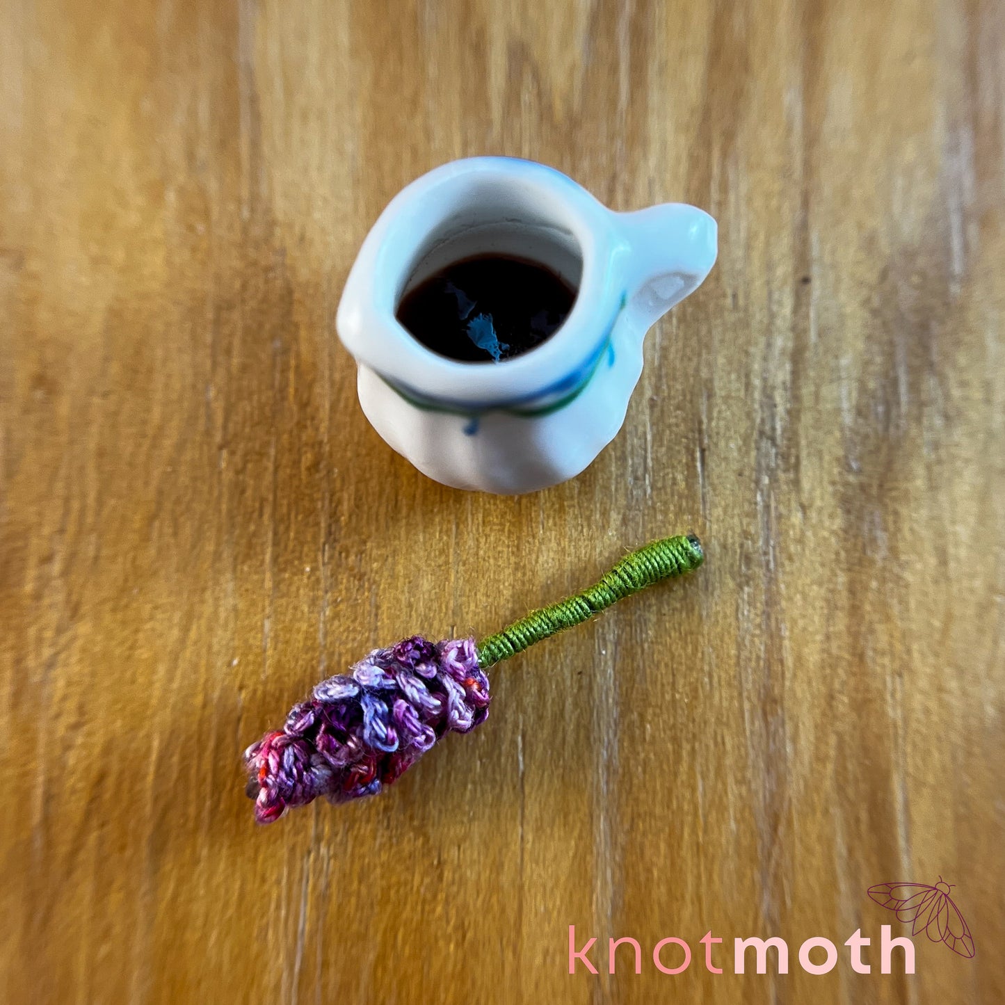 Lavender Teapot Micro Crochet Trinket