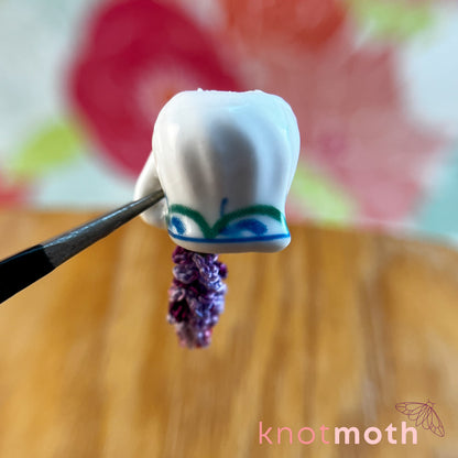 Lavender Teapot Micro Crochet Trinket