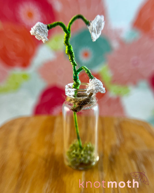 Lily of the Valley Micro Crochet Miniature Trinket Jar