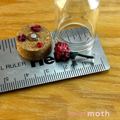 Rose Bell Jar Micro Crochet Jar (removable, magnetic)