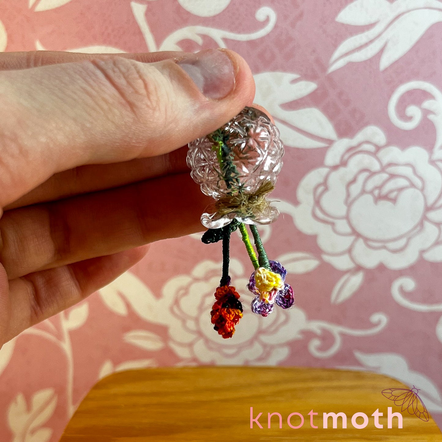 Micro Crochet Flower Bouquet in Vase (removable, magnetic)
