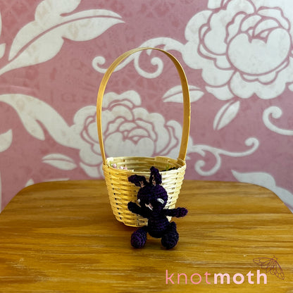 Beverly Bunny Micro Crochet Easter Basket (removable, magnetic)