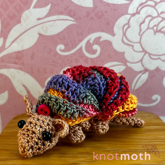 Armie Armadillo Mini Crochet Roll-Up Plushie