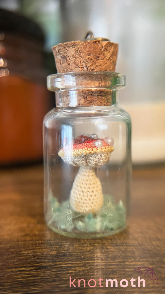 Mushroom Micro Crochet Terrarium Charm