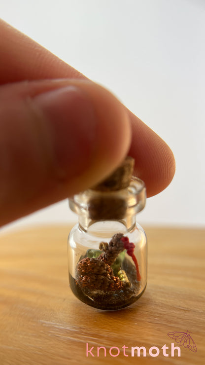 Roddy Rattlesnake Micro Crochet Desert Terrarium Jar
