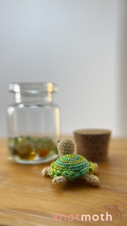 Tiff Turtle Terrarium Medium Micro Crochet Specimen Jar (Removable)