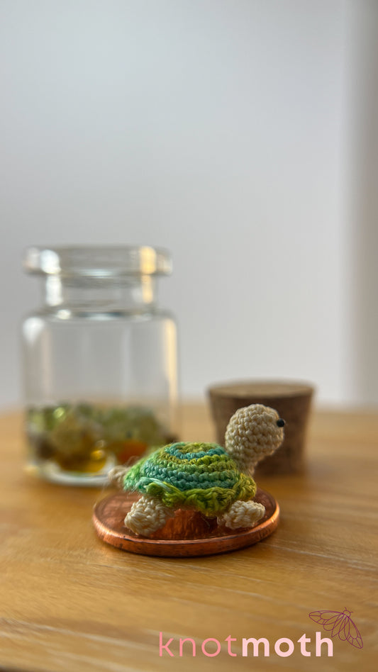Tiff Turtle Terrarium Medium Micro Crochet Specimen Jar (Removable)