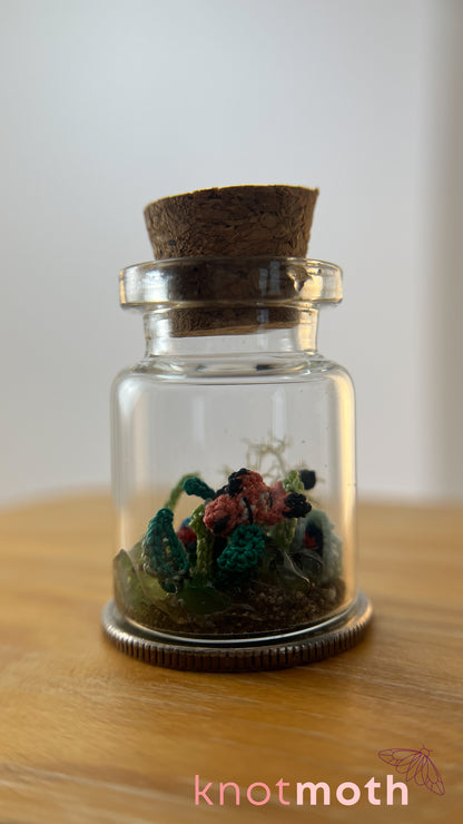 Clownfish and Coral Aquarium Micro Crochet Aquarium Jar (Removable)