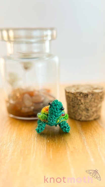 Tally Turtle Micro Crochet Terrarium Jar (Magnetic, Removable)