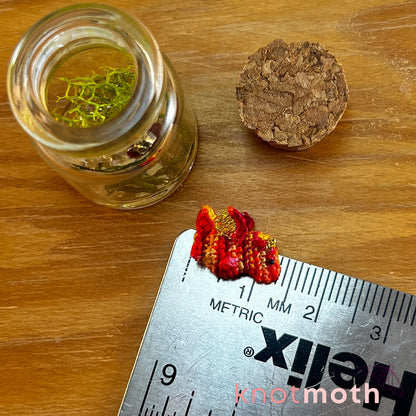 Terry Dragon with Treasure Chest Micro Crochet Terrarium Jar (removable, magnetic)