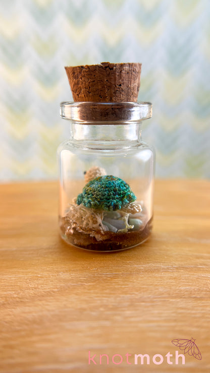 Tran Turtle Micro Crochet Terrarium Jar (removable, magnetic)